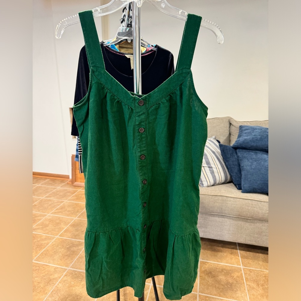 J. Crew green linen dress